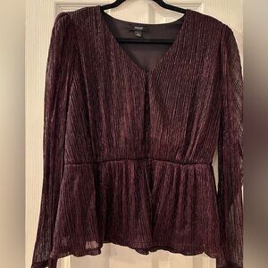 Metallic Wine Colored Blouse